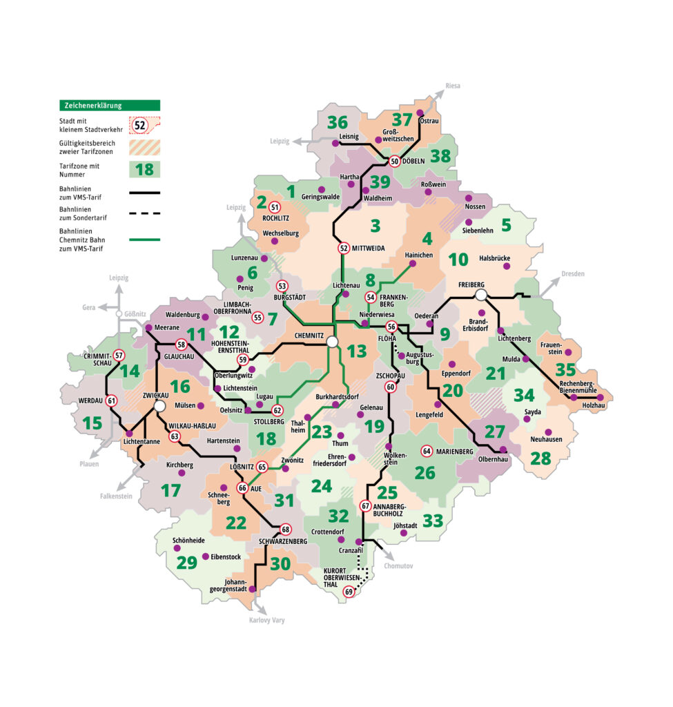 Tarifzonenplan des VMS